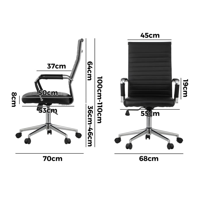 Office Chair Executive Swivel Desk Chair High Back Leather Black