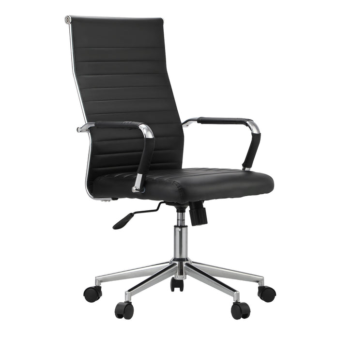 Office Chair Executive Swivel Desk Chair High Back Leather Black