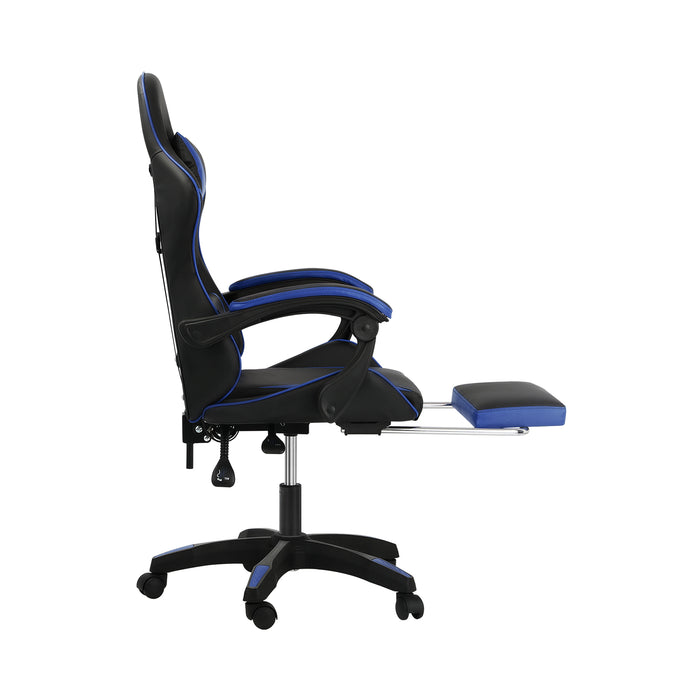 Gaming Chair Massage Racing Recliner Office Pu Leather With Footrest