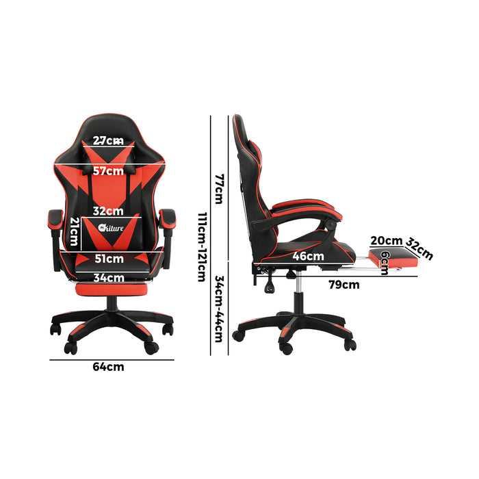 Gaming Office Chair Massage Racing Recliner Computer Work Armrest Seat