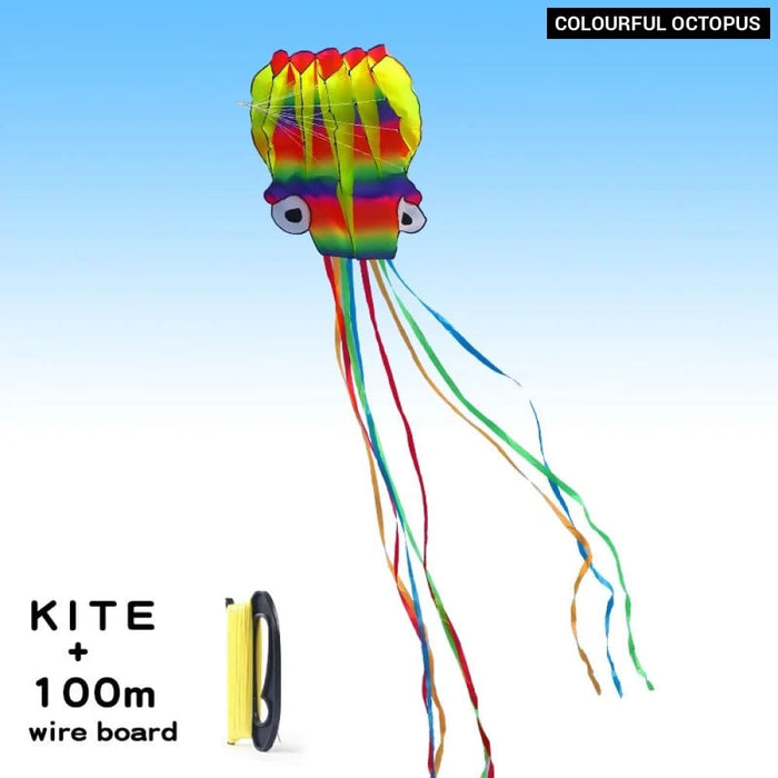 3d Octopus Soft Kite 5m Giant with 100m Tire Line Kites