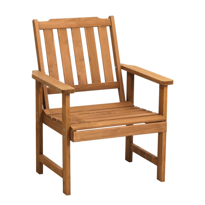 Outdoor Armchair Wooden Patio Furniture Chairs Garden Seat Brown