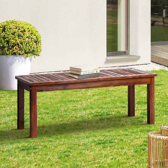 Wood Patio Dining Chair 120Cm Garden Bench Outdoor Slatted Seat Furniture