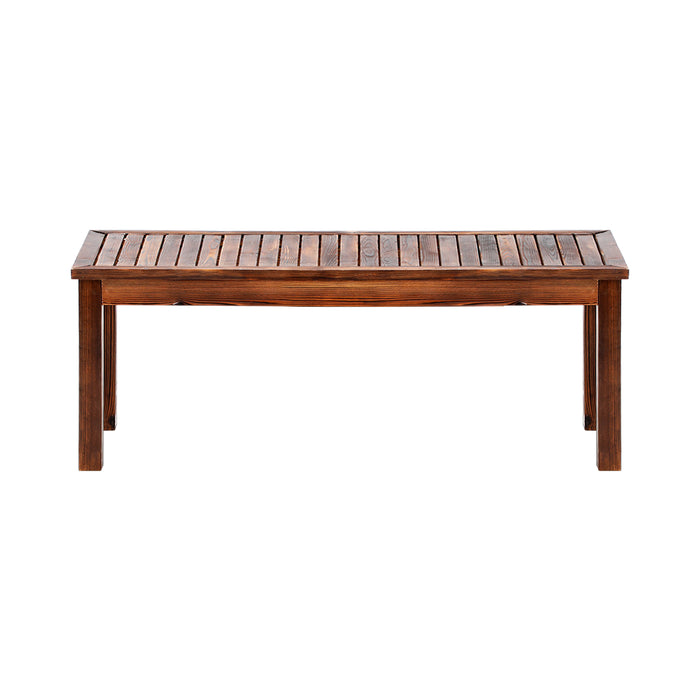 Wood Patio Dining Chair 120Cm Garden Bench Outdoor Slatted Seat Furniture