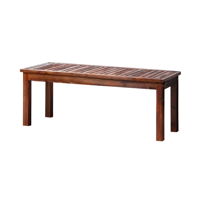 Wood Patio Dining Chair 120Cm Garden Bench Outdoor Slatted Seat Furniture