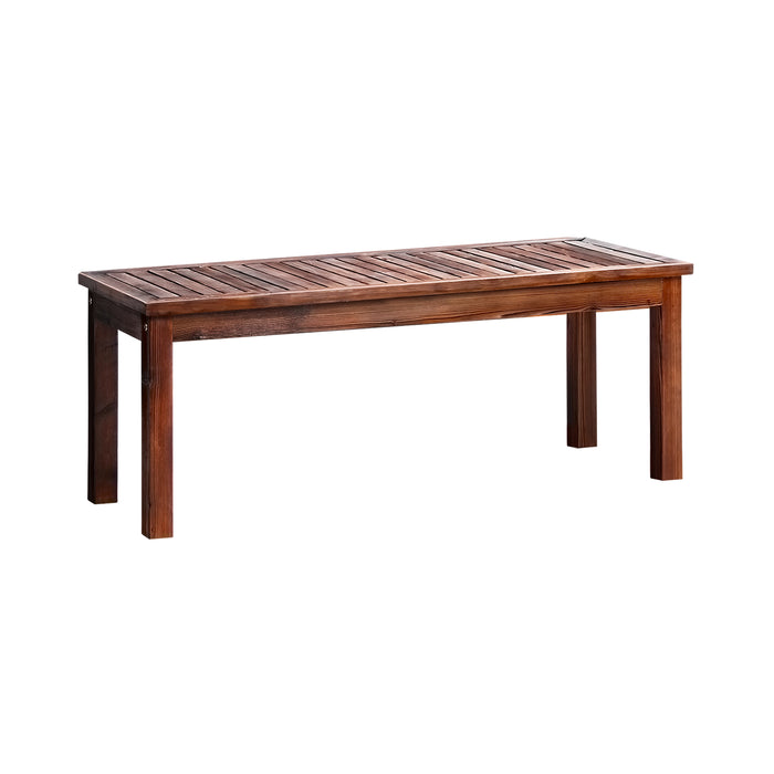 Wood Patio Dining Chair 120Cm Garden Bench Outdoor Slatted Seat Furniture