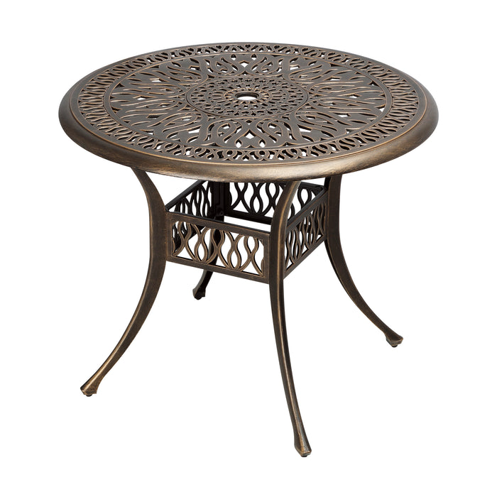 Garden Table Bronze Cast Aluminium Outdoor Patio Dining Side Table 75Cm