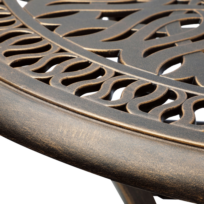 Garden Table Bronze Cast Aluminium Outdoor Patio Dining Side Table 75Cm