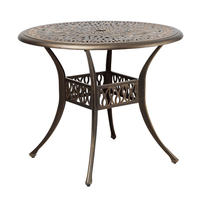 Garden Table Bronze Cast Aluminium Outdoor Patio Dining Side Table 75Cm