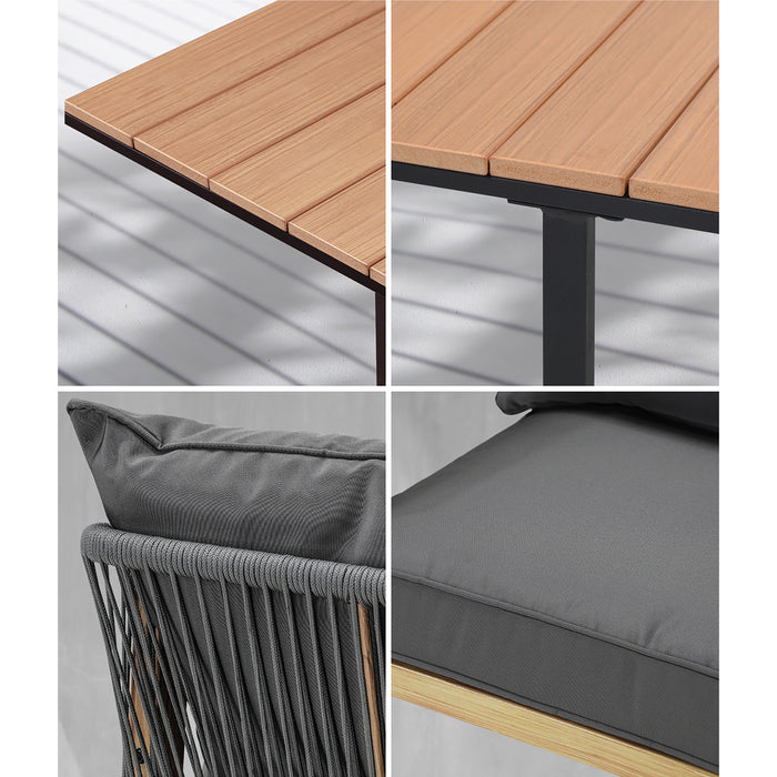 5Pcs Outdoor Patio Set Furniture Table Armchair Garden Dining Setting