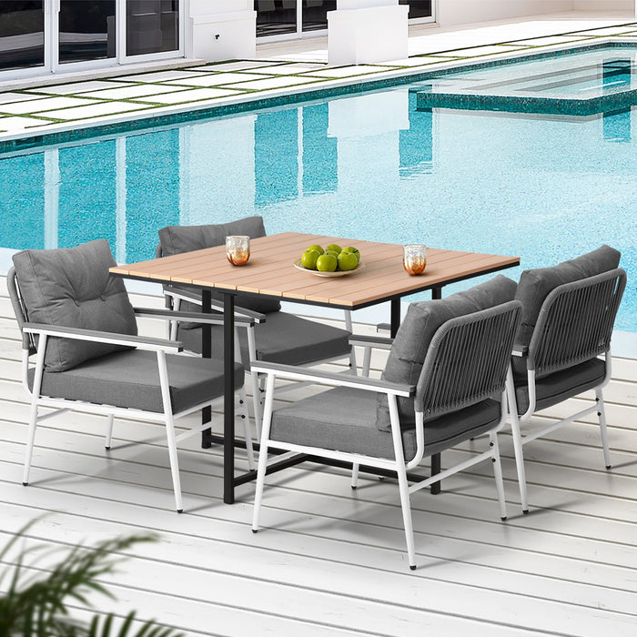 Outdoor Dining Set Patio Furniture Setting Garden Table And Chairs 5Pcs