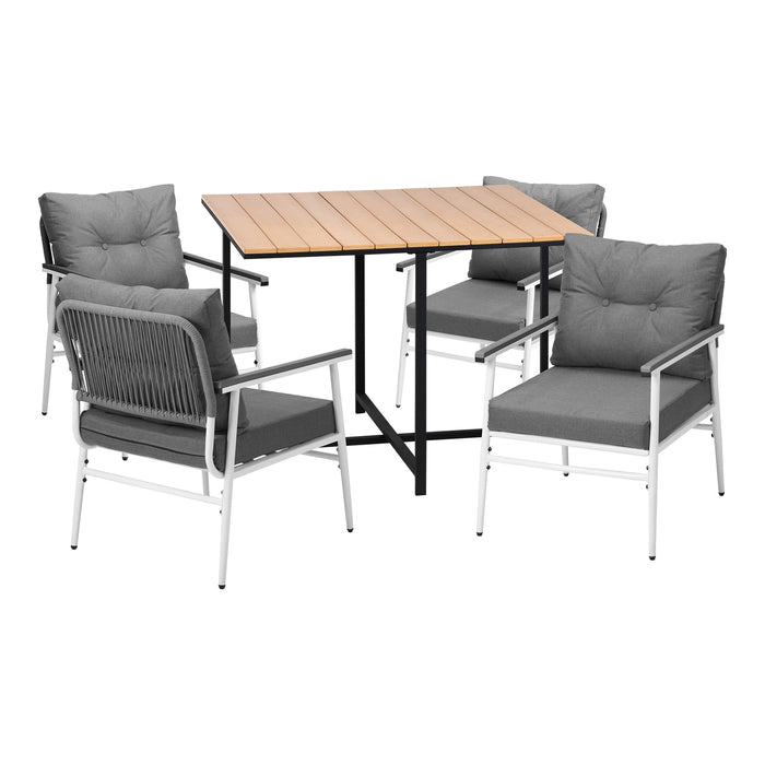 Outdoor Dining Set Patio Furniture Setting Garden Table And Chairs 5Pcs