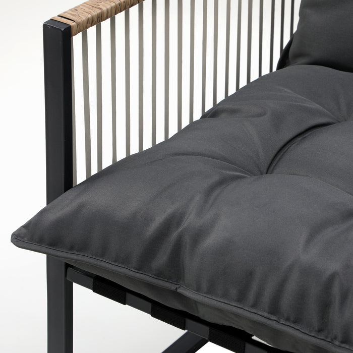 Outdoor Dining Set Furniture Patio Setting Wood-Plastic Table 4 Seater