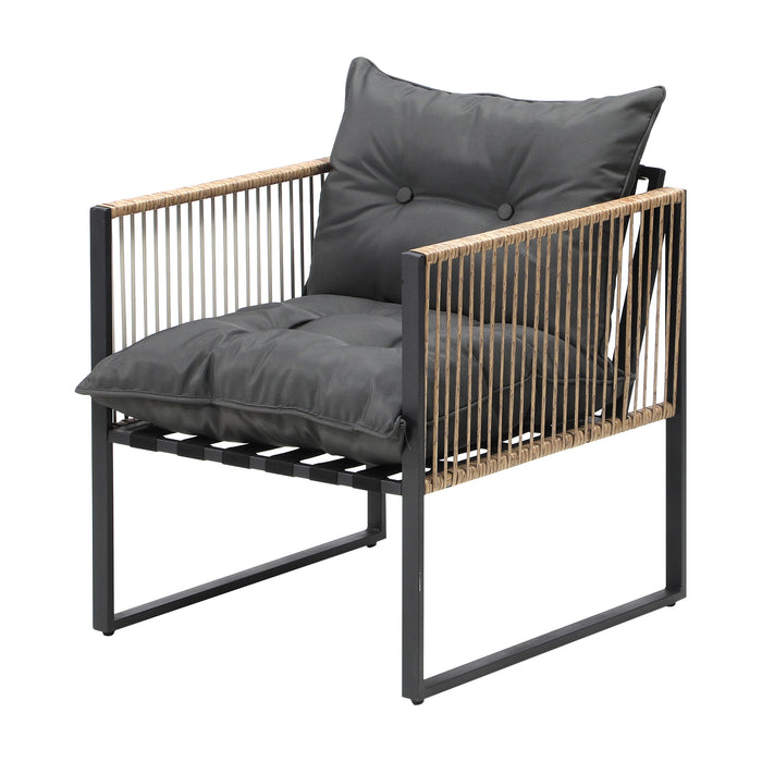 Outdoor Patio Set Furniture 4 Seater Bistro Setting Table W/Storage Shelf