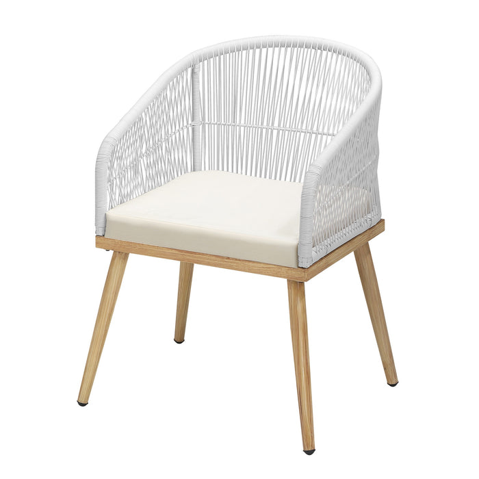 3Pcs Outdoor Dining Setting Table W/Storage Shelf Patio Furniture Set