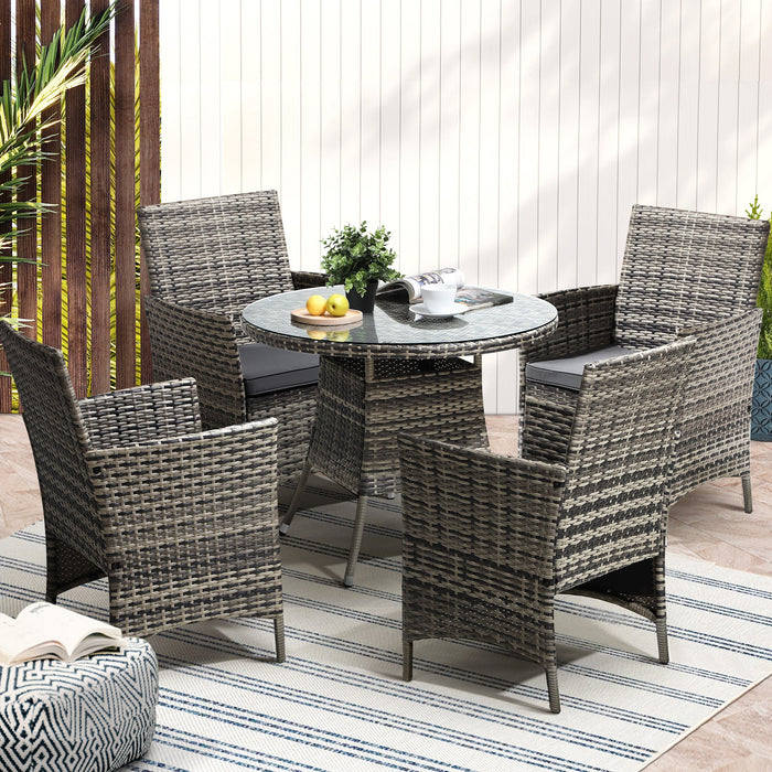Outdoor Dining Set Table & Chairs 5Pcs Patio Furniture Lounge Setting
