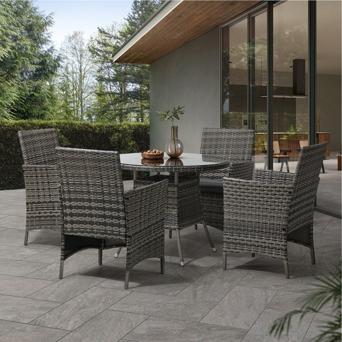 Outdoor Dining Set Table & Chairs 5Pcs Patio Furniture Lounge Setting