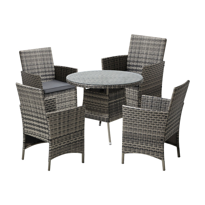 Outdoor Dining Set Table & Chairs 5Pcs Patio Furniture Lounge Setting