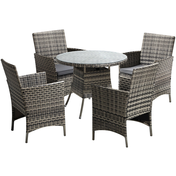 Outdoor Dining Set Table & Chairs 5Pcs Patio Furniture Lounge Setting