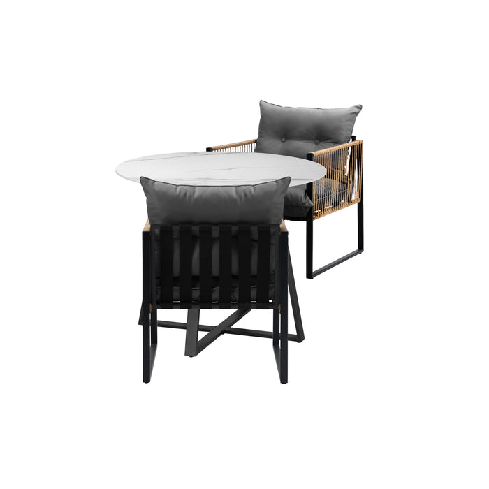 2 Seater Outdoor Dining Set Furniture Patio Setting Sintered Stone Table