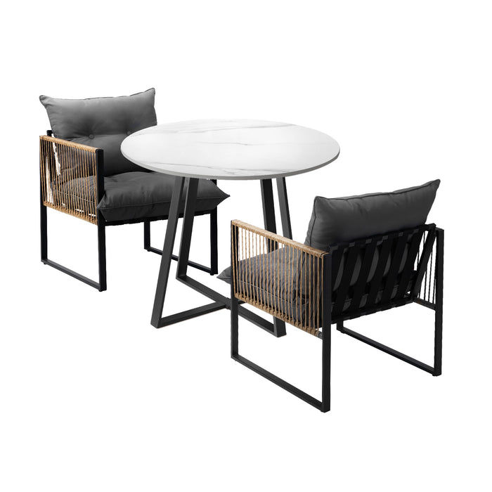 2 Seater Outdoor Dining Set Furniture Patio Setting Sintered Stone Table