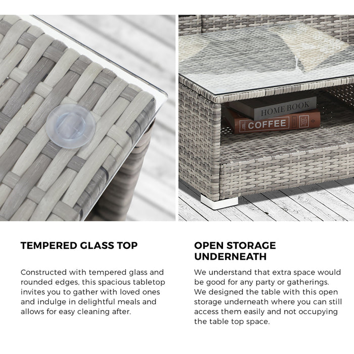 Outdoor Lounge Setting 5Pc Wicker Sofa Set Rattan Patio Garden Furniture