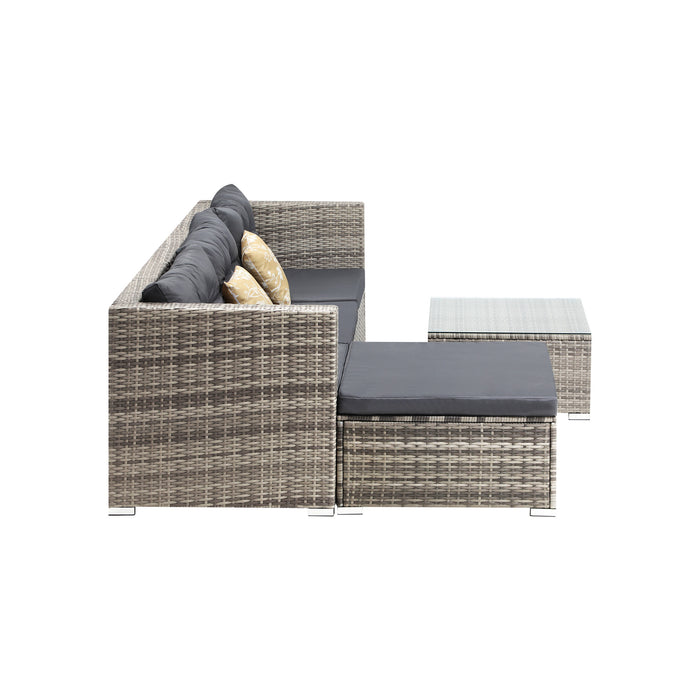 Outdoor Lounge Setting 5Pc Wicker Sofa Set Rattan Patio Garden Furniture