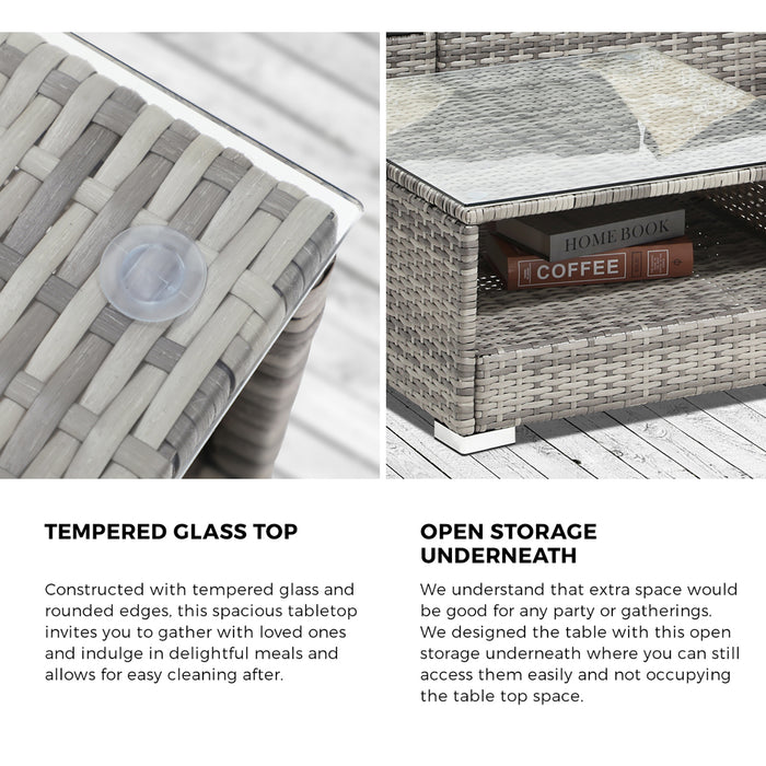 6 Seater Outdoor Lounge Furniture Wicker Set Sofa Rattan Table Setting