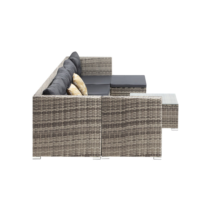 6 Seater Outdoor Lounge Furniture Wicker Set Sofa Rattan Table Setting