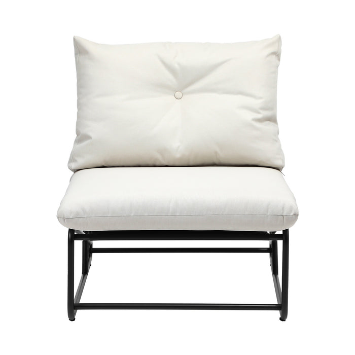 2Pcs Outdoor Dining Chairs Patio Furniture Sofa Lounge Chair Garden Beige