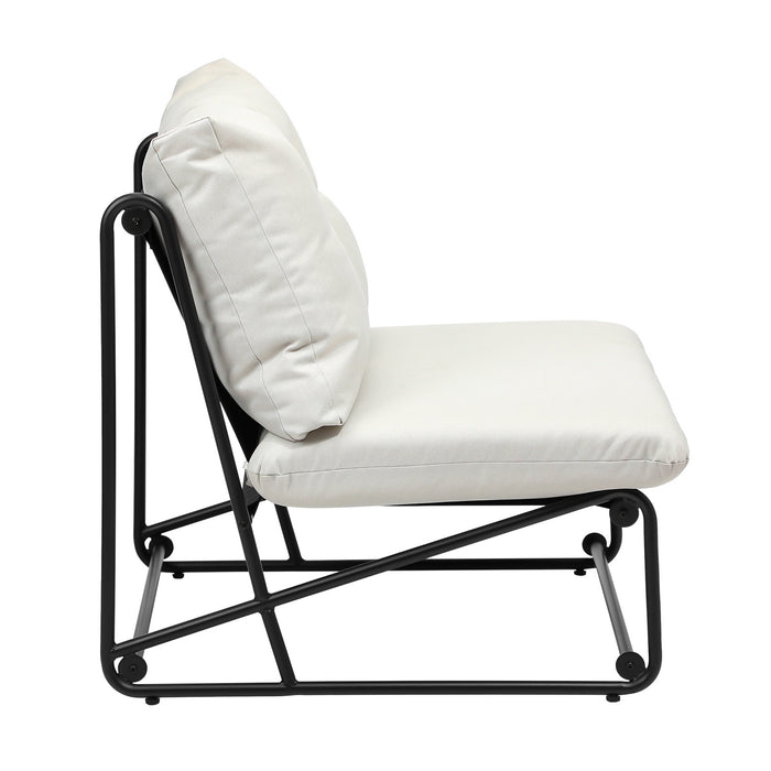 2Pcs Outdoor Dining Chairs Patio Furniture Sofa Lounge Chair Garden Beige