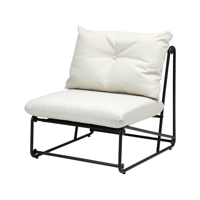 2Pcs Outdoor Dining Chairs Patio Furniture Sofa Lounge Chair Garden Beige