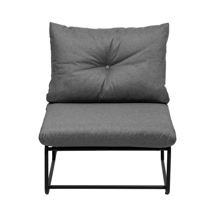 2Pcs Outdoor Dining Chairs Patio Furniture Sofa Lounge Chair Garden Grey