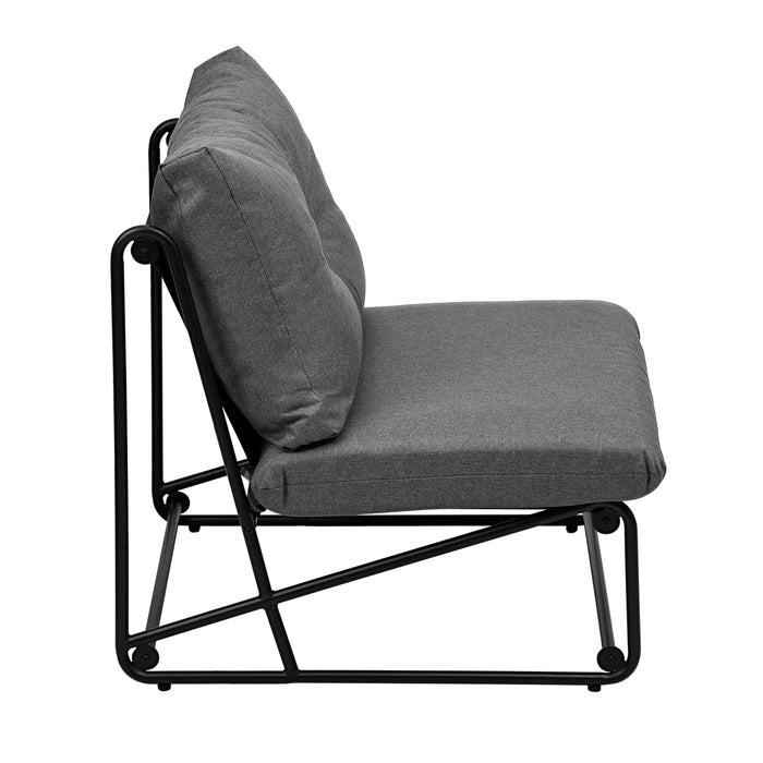 2Pcs Outdoor Dining Chairs Patio Furniture Sofa Lounge Chair Garden Grey