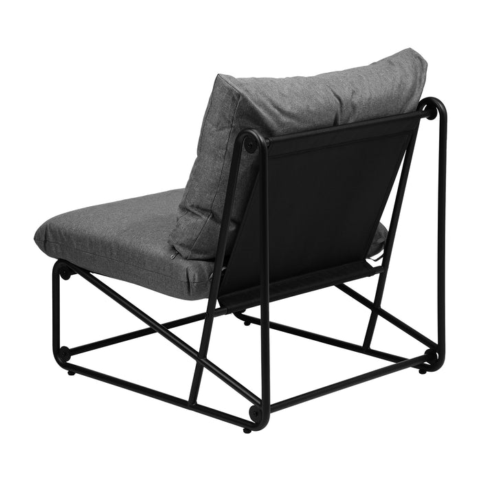 2Pcs Outdoor Dining Chairs Patio Furniture Sofa Lounge Chair Garden Grey