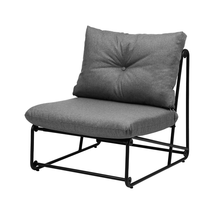 2Pcs Outdoor Dining Chairs Patio Furniture Sofa Lounge Chair Garden Grey