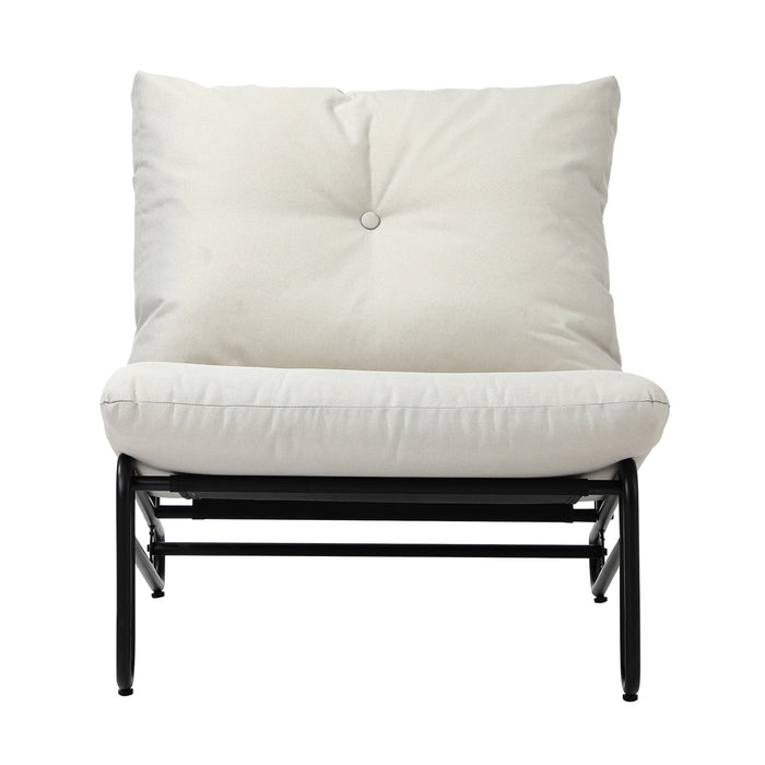 2Pc Outdoor Lounge Chairs Patio Furniture Garden Sofa With Cushions Beige