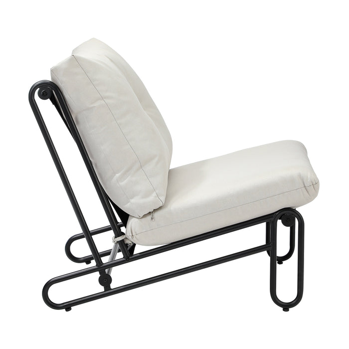 2Pc Outdoor Lounge Chairs Patio Furniture Garden Sofa With Cushions Beige