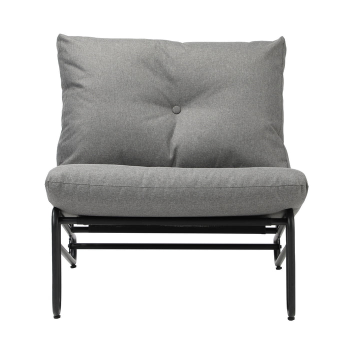 2Pc Outdoor Lounge Chairs Patio Furniture Garden Sofa With Cushions Grey