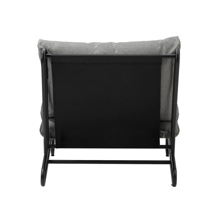 2Pc Outdoor Lounge Chairs Patio Furniture Garden Sofa With Cushions Grey