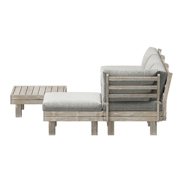 6 Piece Outdoor Furniture Sofa Set Wooden Lounge Setting Chair Table