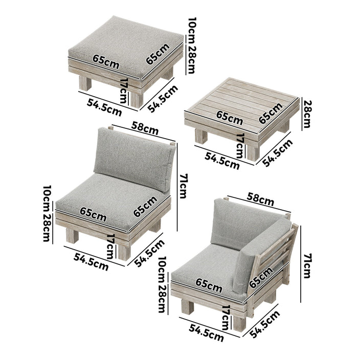 4 Seater Outdoor Sofa Set Lounge Setting Table Chair Patio Furniture