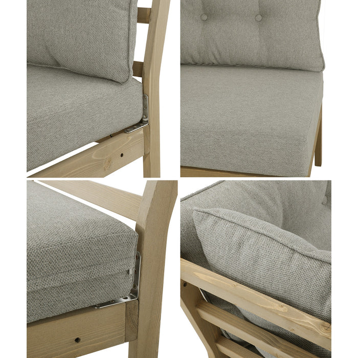 Outdoor Lounge Sofa Set 6 Piece Garden Furniture Dining Table Chairs