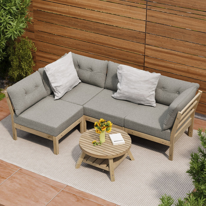 Outdoor Sofa Set 4 Seater Lounge Setting Patio Furniture Beige