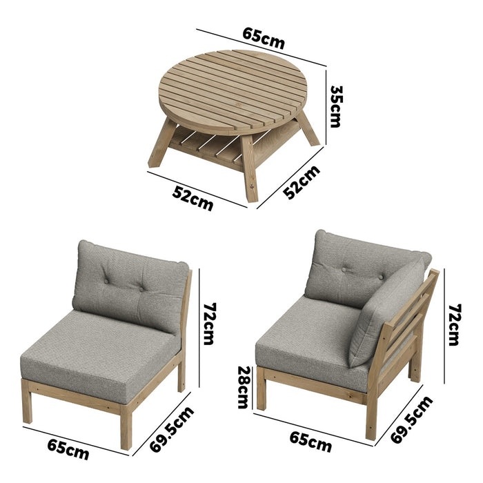 Outdoor Sofa Set 4 Seater Lounge Setting Patio Furniture Beige