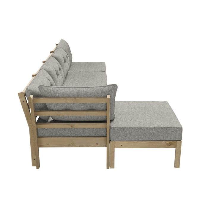 5 Piece Outdoor Sofa Set Lounge Setting Garden Patio Furniture Beige