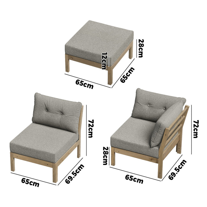 5 Piece Outdoor Sofa Set Lounge Setting Garden Patio Furniture Beige