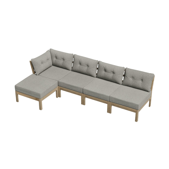 5 Piece Outdoor Sofa Set Lounge Setting Garden Patio Furniture Beige