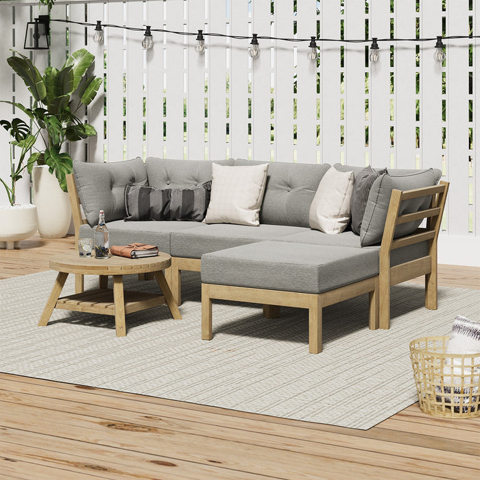 5 Piece Outdoor Furniture Setting Garden Lounge Sofa Table Chairs Patio