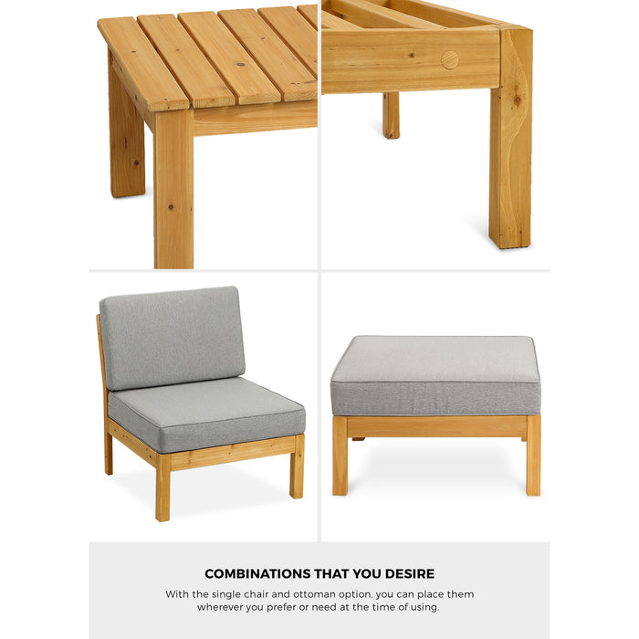 7 Seater Outdoor Lounge Setting Garden Furniture Wooden Sofa Table Set